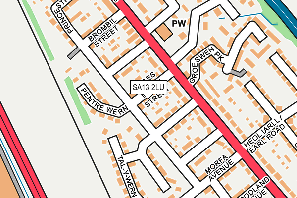SA13 2LU map - OS OpenMap – Local (Ordnance Survey)