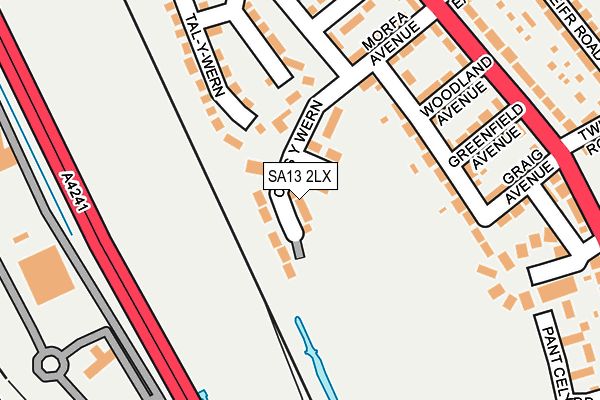 SA13 2LX map - OS OpenMap – Local (Ordnance Survey)