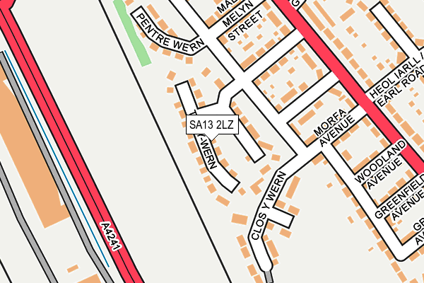SA13 2LZ map - OS OpenMap – Local (Ordnance Survey)