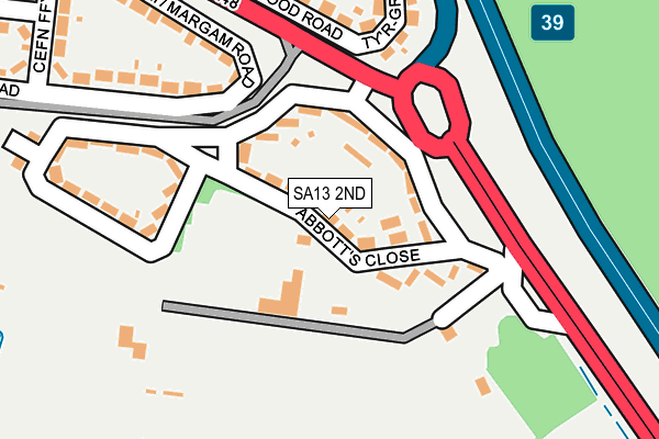 SA13 2ND map - OS OpenMap – Local (Ordnance Survey)