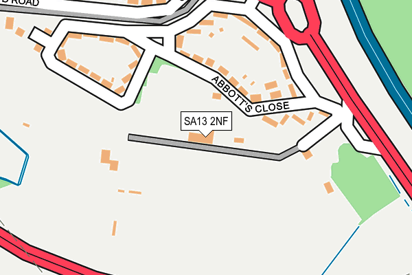 SA13 2NF map - OS OpenMap – Local (Ordnance Survey)