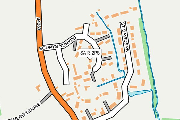 SA13 2PS map - OS OpenMap – Local (Ordnance Survey)