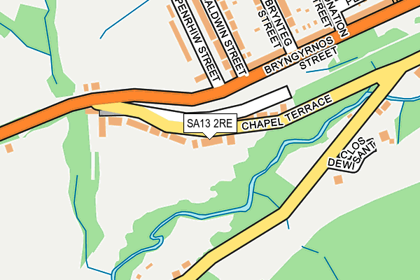 SA13 2RE map - OS OpenMap – Local (Ordnance Survey)