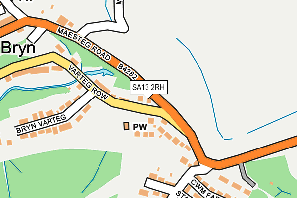 SA13 2RH map - OS OpenMap – Local (Ordnance Survey)