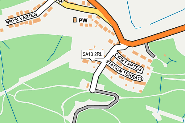 SA13 2RL map - OS OpenMap – Local (Ordnance Survey)