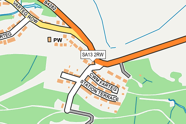 SA13 2RW map - OS OpenMap – Local (Ordnance Survey)