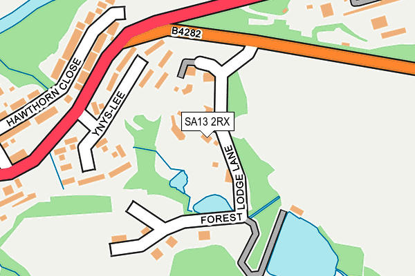 SA13 2RX map - OS OpenMap – Local (Ordnance Survey)