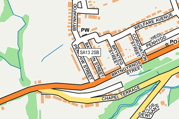 SA13 2SB map - OS OpenMap – Local (Ordnance Survey)