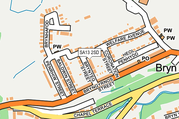 SA13 2SD map - OS OpenMap – Local (Ordnance Survey)