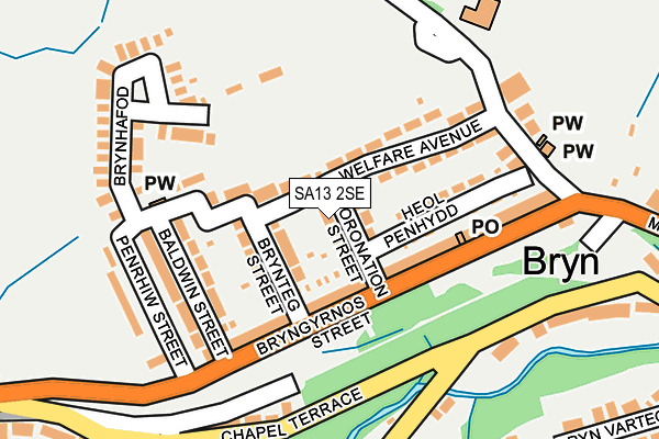 SA13 2SE map - OS OpenMap – Local (Ordnance Survey)