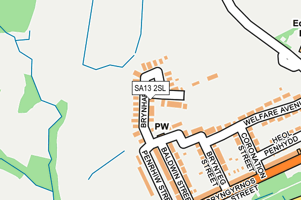 SA13 2SL map - OS OpenMap – Local (Ordnance Survey)