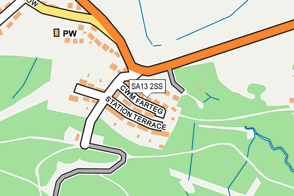 SA13 2SS map - OS OpenMap – Local (Ordnance Survey)