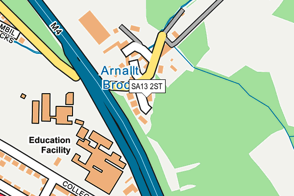 SA13 2ST map - OS OpenMap – Local (Ordnance Survey)