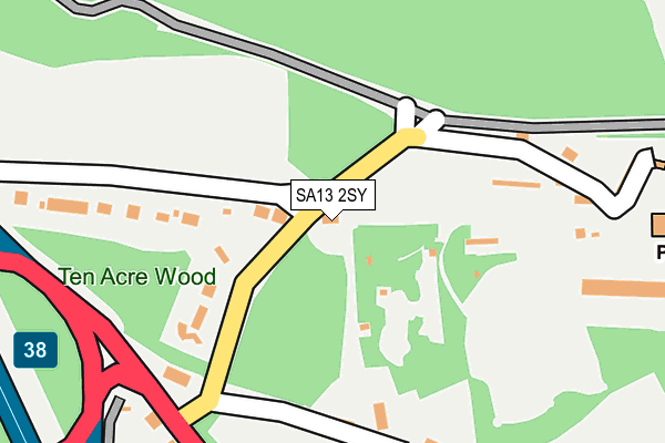 SA13 2SY map - OS OpenMap – Local (Ordnance Survey)