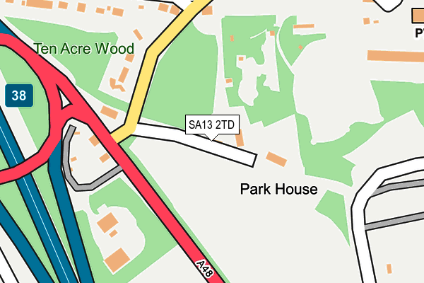 SA13 2TD map - OS OpenMap – Local (Ordnance Survey)