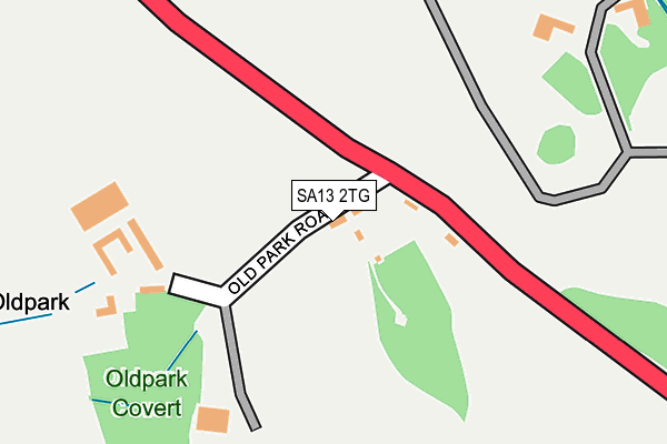 SA13 2TG map - OS OpenMap – Local (Ordnance Survey)