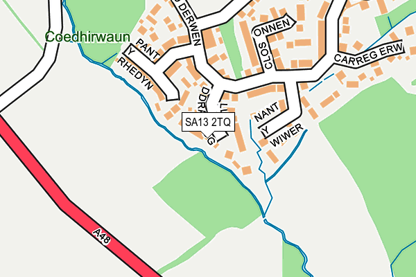 SA13 2TQ map - OS OpenMap – Local (Ordnance Survey)