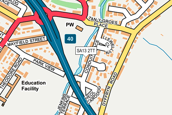 SA13 2TT map - OS OpenMap – Local (Ordnance Survey)