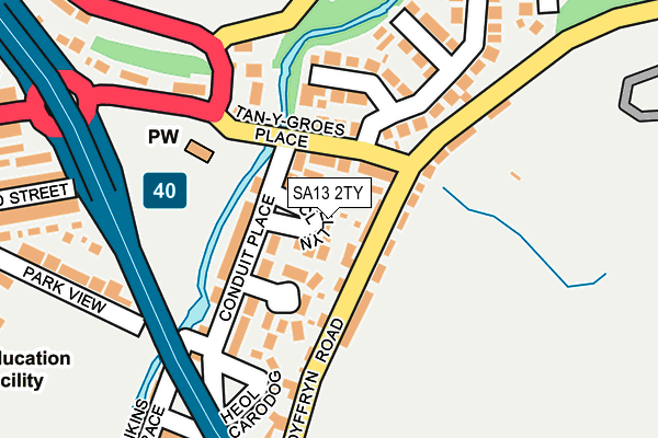 SA13 2TY map - OS OpenMap – Local (Ordnance Survey)