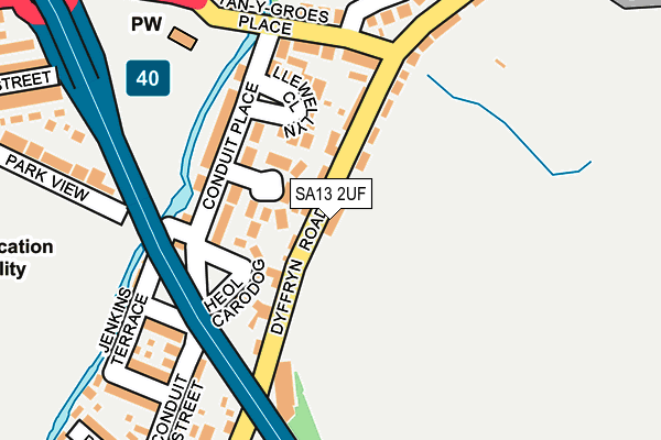 SA13 2UF map - OS OpenMap – Local (Ordnance Survey)