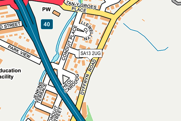 SA13 2UG map - OS OpenMap – Local (Ordnance Survey)