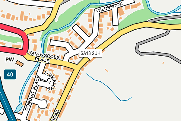 SA13 2UH map - OS OpenMap – Local (Ordnance Survey)