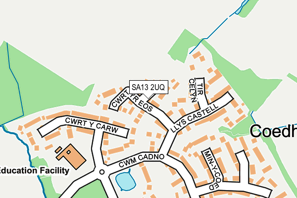SA13 2UQ map - OS OpenMap – Local (Ordnance Survey)
