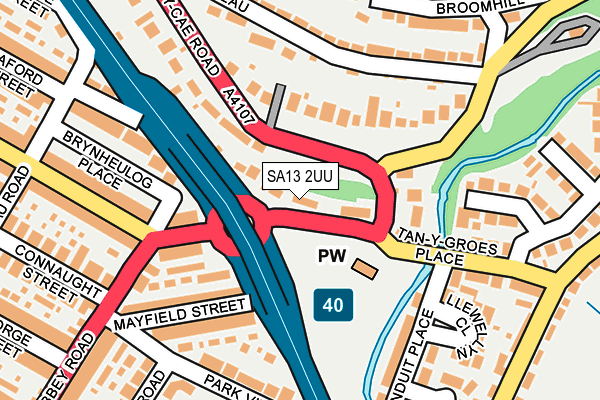 SA13 2UU map - OS OpenMap – Local (Ordnance Survey)