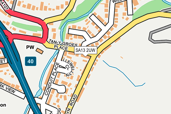 SA13 2UW map - OS OpenMap – Local (Ordnance Survey)