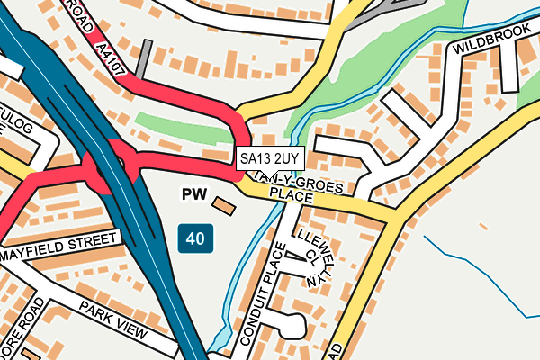 SA13 2UY map - OS OpenMap – Local (Ordnance Survey)