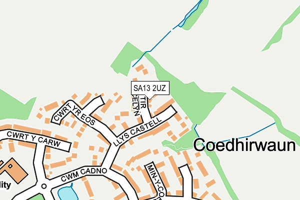SA13 2UZ map - OS OpenMap – Local (Ordnance Survey)
