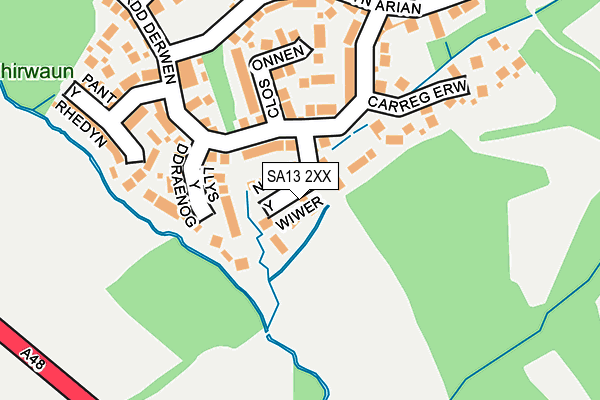 SA13 2XX map - OS OpenMap – Local (Ordnance Survey)