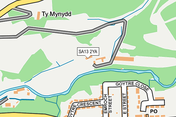 SA13 2YA map - OS OpenMap – Local (Ordnance Survey)