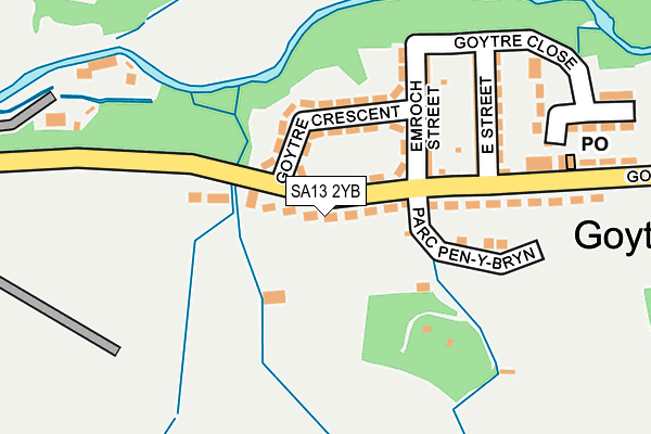 SA13 2YB map - OS OpenMap – Local (Ordnance Survey)