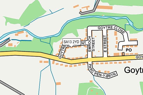 SA13 2YD map - OS OpenMap – Local (Ordnance Survey)