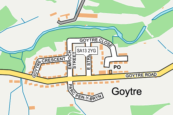 SA13 2YG map - OS OpenMap – Local (Ordnance Survey)