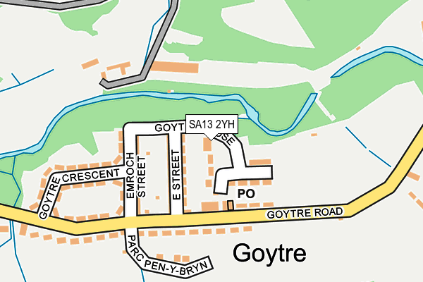 SA13 2YH map - OS OpenMap – Local (Ordnance Survey)