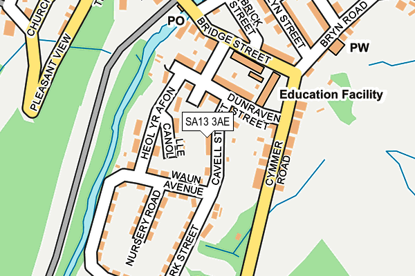 SA13 3AE map - OS OpenMap – Local (Ordnance Survey)
