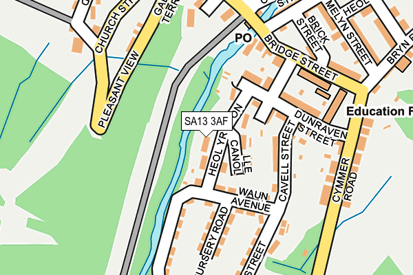 SA13 3AF map - OS OpenMap – Local (Ordnance Survey)
