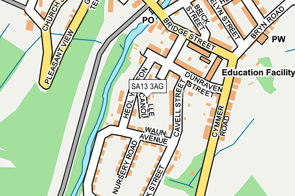 SA13 3AG map - OS OpenMap – Local (Ordnance Survey)