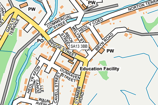 SA13 3BB map - OS OpenMap – Local (Ordnance Survey)