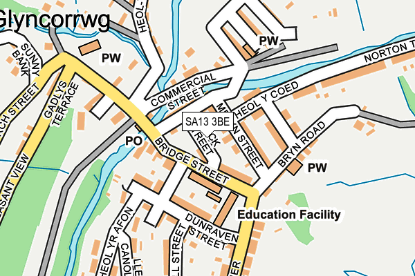 SA13 3BE map - OS OpenMap – Local (Ordnance Survey)