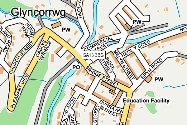 SA13 3BG map - OS OpenMap – Local (Ordnance Survey)