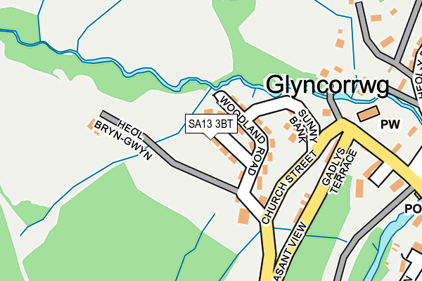 SA13 3BT map - OS OpenMap – Local (Ordnance Survey)