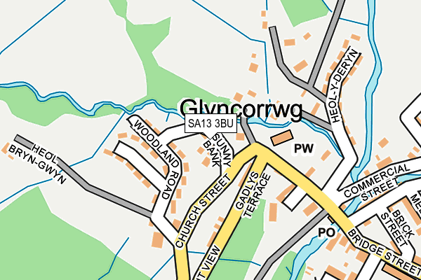 SA13 3BU map - OS OpenMap – Local (Ordnance Survey)