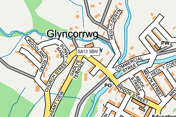 SA13 3BW map - OS OpenMap – Local (Ordnance Survey)