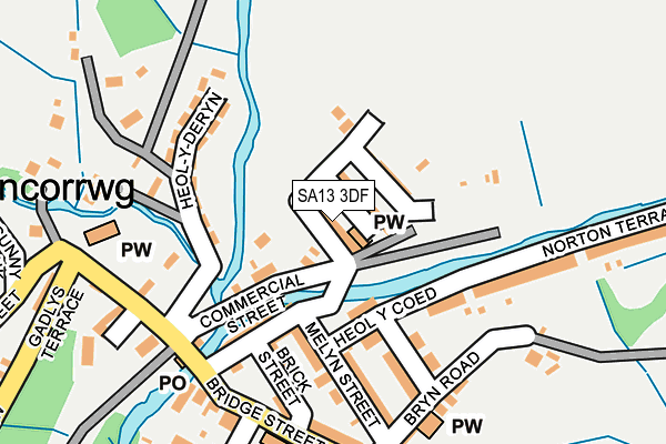 SA13 3DF map - OS OpenMap – Local (Ordnance Survey)