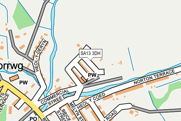SA13 3DH map - OS OpenMap – Local (Ordnance Survey)
