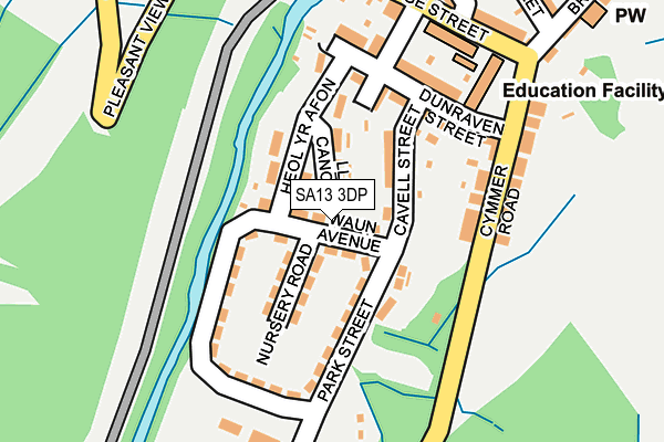 SA13 3DP map - OS OpenMap – Local (Ordnance Survey)