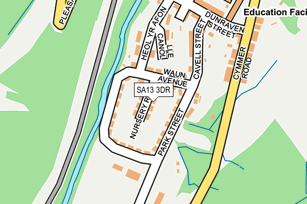 SA13 3DR map - OS OpenMap – Local (Ordnance Survey)